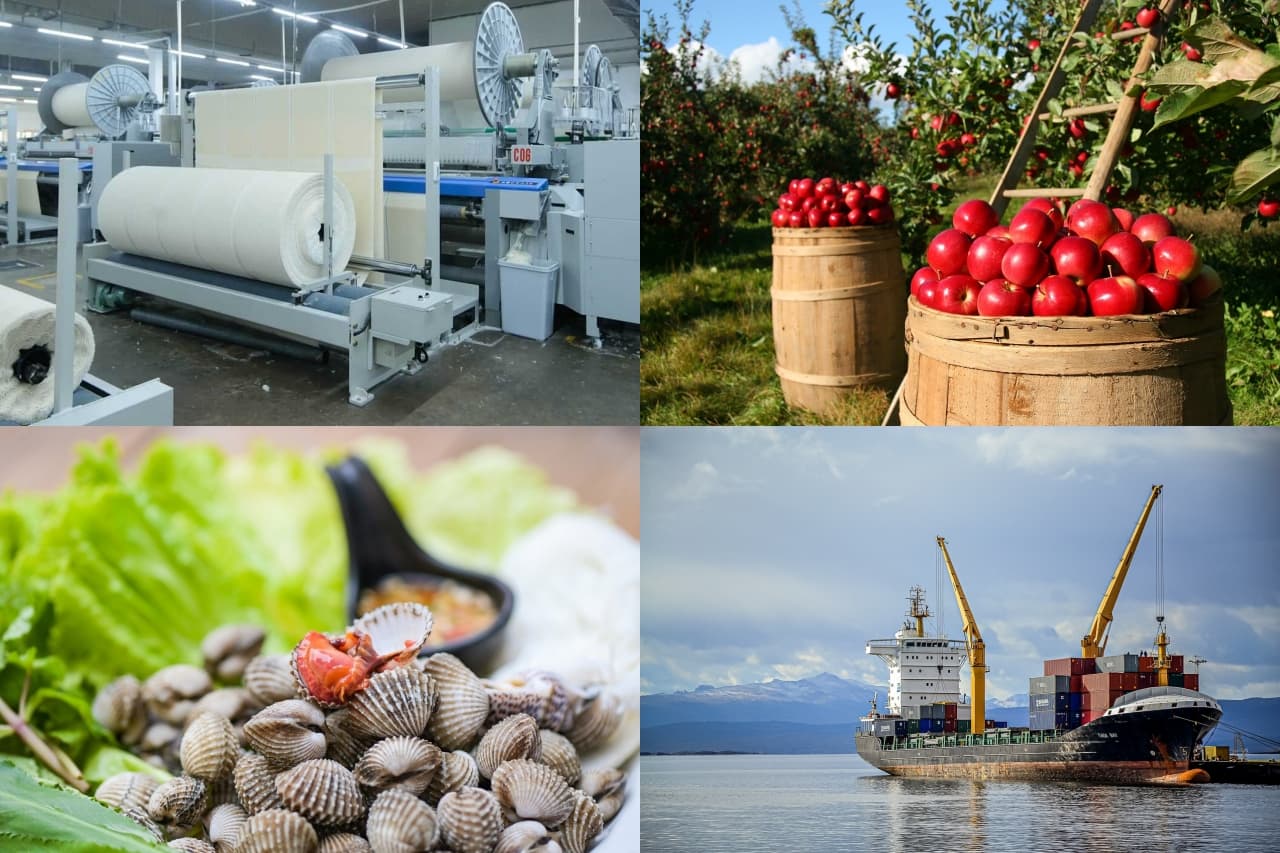 factory, orchard, clam, ship